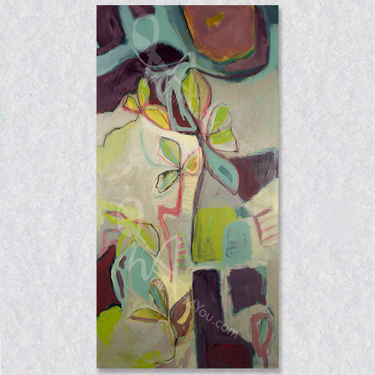 Unraveled Vines wall art print was created by Canadian artist Victoria Klassen. This abstract wall art colours will compliment a wide range of wall colours and decor styles.