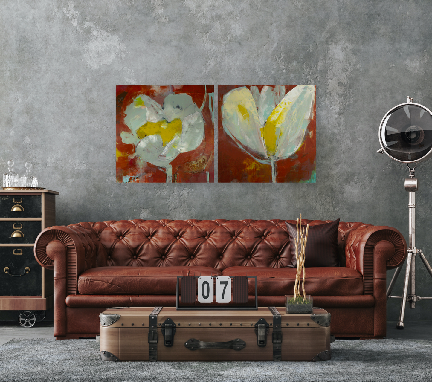 This stunning art piece set will look great in your living room.
