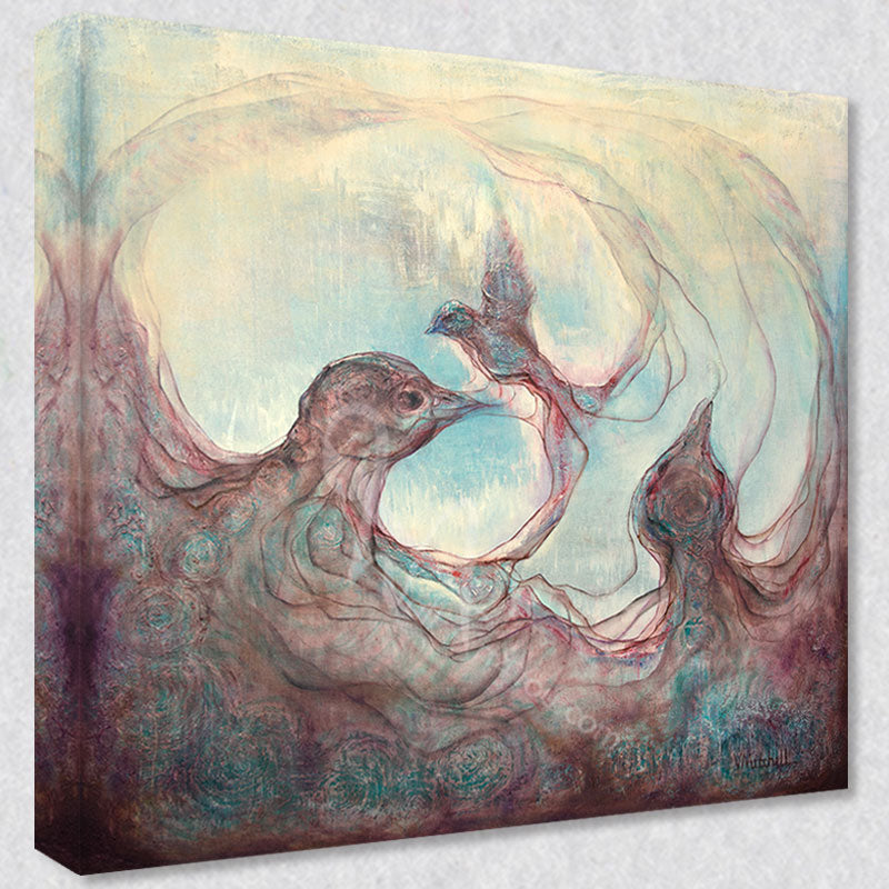 "Renewal" comes as a gallery wrapped canvas print with a rich 1.5 inch thick wood frame. We use a moisture resistant poly-cotton canvas that will not sag and high quality inks that will last over 100 years.