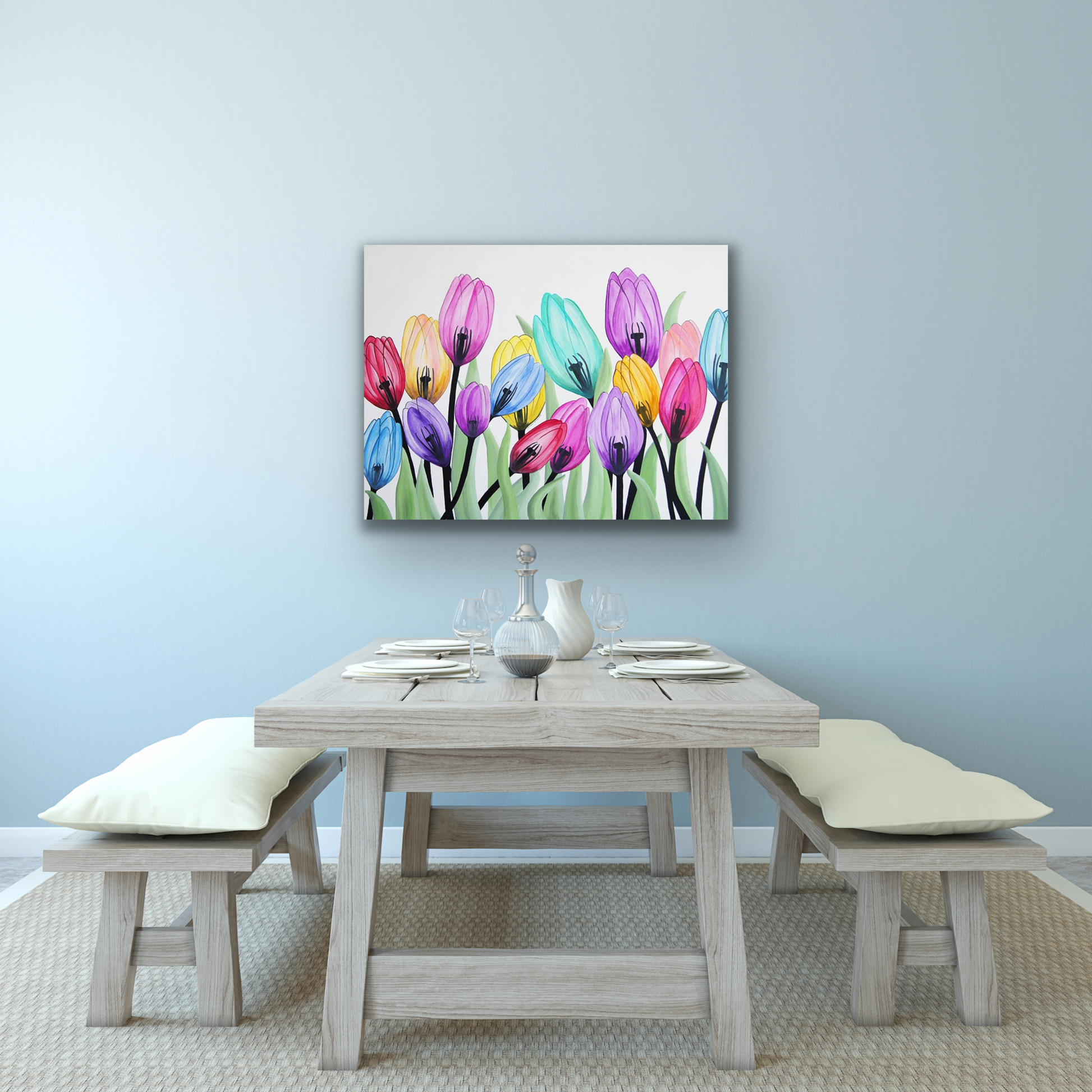 "Joyful" work of art will look great in your dining room, bedroom, living room or bedroom.