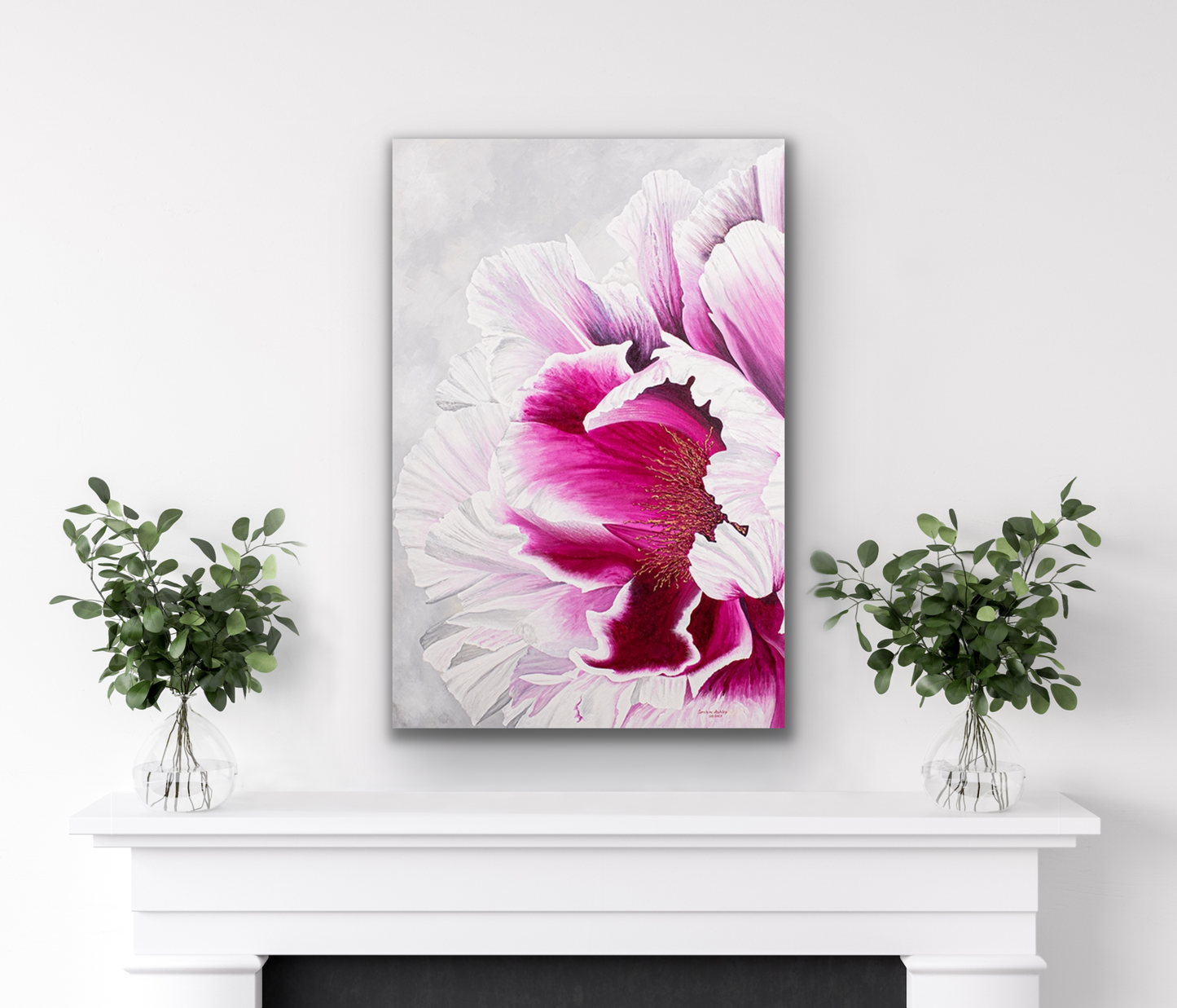 "Tranquility" art work comes in five different canvas print sizes to fit your wall perfectly.